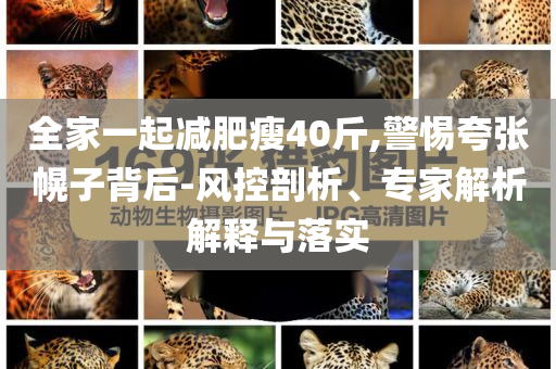 全家一起減肥瘦40斤,警惕夸張幌子背后-風(fēng)控剖析、專家解析解釋與落實