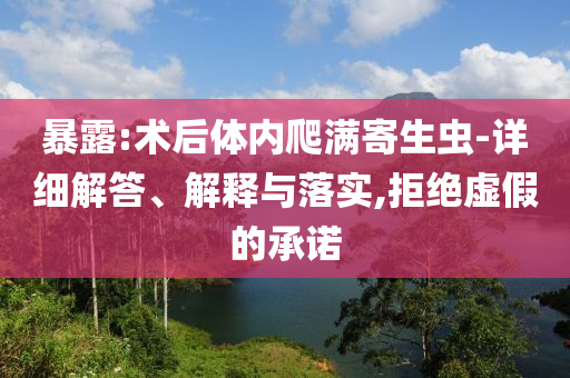 暴露:術(shù)后體內(nèi)爬滿寄生蟲(chóng)-詳細(xì)解答、解釋與落實(shí),拒絕虛假的承諾