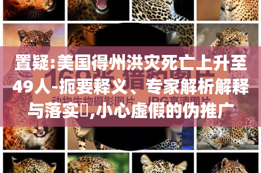 置疑:美國得州洪災死亡上升至49人-扼要釋義、專家解析解釋與落實?,小心虛假的偽推廣