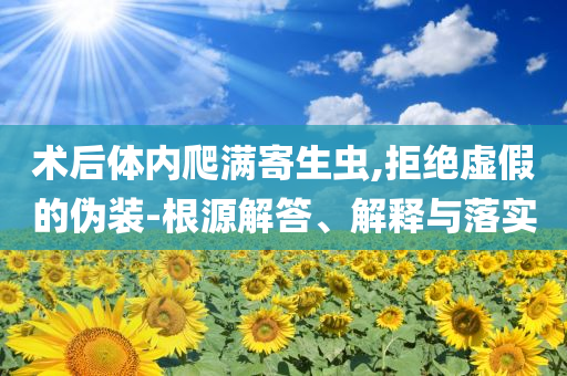 術(shù)后體內(nèi)爬滿(mǎn)寄生蟲(chóng),拒絕虛假的偽裝-根源解答、解釋與落實(shí)