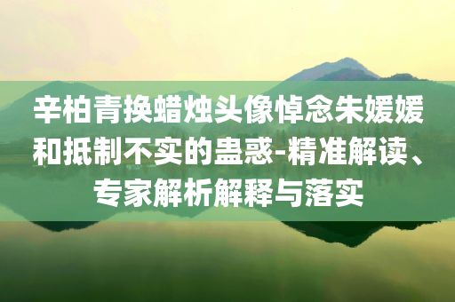辛柏青換蠟燭頭像悼念朱媛媛和抵制不實的蠱惑-精準(zhǔn)解讀、專家解析解釋與落實