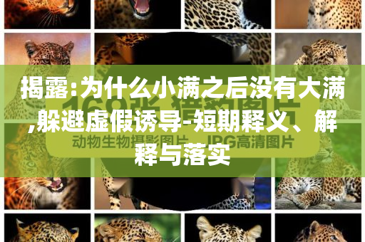 揭露:為什么小滿之后沒有大滿,躲避虛假誘導-短期釋義、解釋與落實