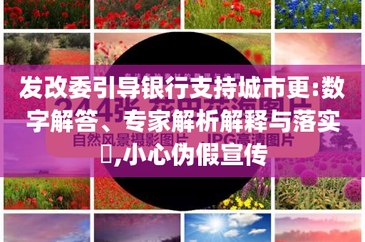 發(fā)改委引導(dǎo)銀行支持城市更:數(shù)字解答、專家解析解釋與落實(shí)?,小心偽假宣傳
