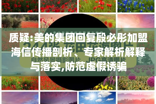 質(zhì)疑:美的集團(tuán)回復(fù)殷必彤加盟海信傳播剖析、專家解析解釋與落實(shí),防范虛假誘騙