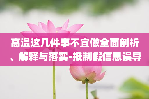 高溫這幾件事不宜做全面剖析、解釋與落實(shí)-抵制假信息誤導(dǎo)