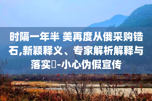 時(shí)隔一年半 美再度從俄采購鋯石,新穎釋義、專家解析解釋與落實(shí)?-小心偽假宣傳