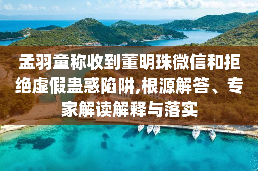 孟羽童稱收到董明珠微信和拒絕虛假蠱惑陷阱,根源解答、專家解讀解釋與落實(shí)