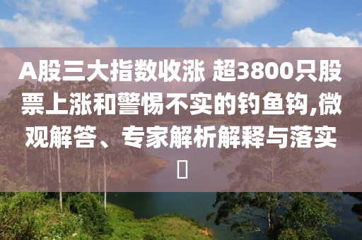 A股三大指數(shù)收漲 超3800只股票上漲和警惕不實(shí)的釣魚鉤,微觀解答、專家解析解釋與落實(shí)?