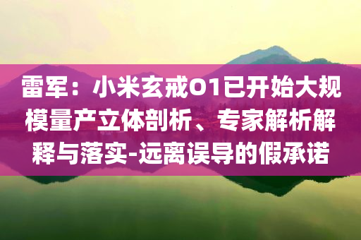 雷軍：小米玄戒O1已開始大規(guī)模量產(chǎn)立體剖析、專家解析解釋與落實(shí)-遠(yuǎn)離誤導(dǎo)的假承諾