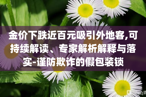 金價(jià)下跌近百元吸引外地客,可持續(xù)解讀、專家解析解釋與落實(shí)-謹(jǐn)防欺詐的假包裝鎖
