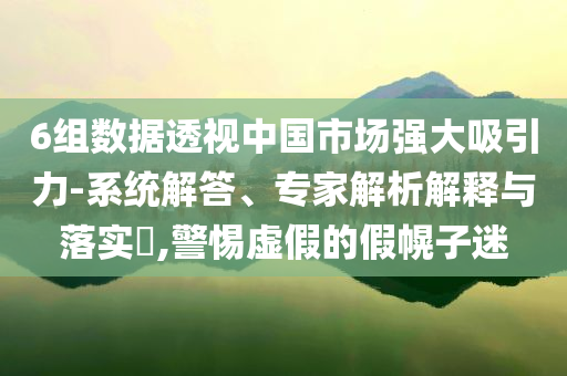 6組數(shù)據(jù)透視中國市場強大吸引力-系統(tǒng)解答、專家解析解釋與落實?,警惕虛假的假幌子迷