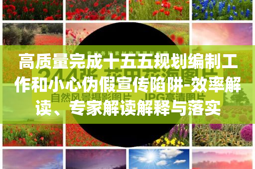 高質(zhì)量完成十五五規(guī)劃編制工作和小心偽假宣傳陷阱-效率解讀、專家解讀解釋與落實