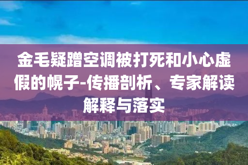 金毛疑蹭空調(diào)被打死和小心虛假的幌子-傳播剖析、專家解讀解釋與落實