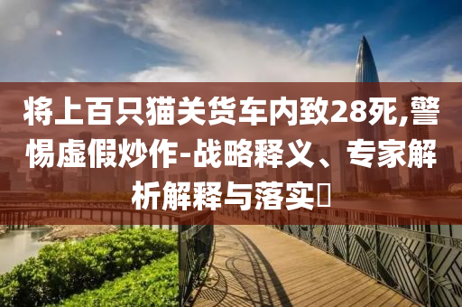 將上百只貓關貨車內致28死,警惕虛假炒作-戰(zhàn)略釋義、專家解析解釋與落實?