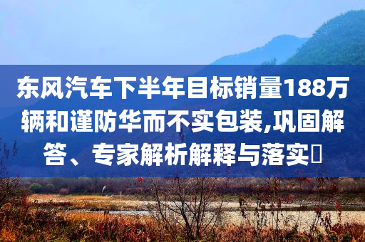 東風(fēng)汽車下半年目標(biāo)銷量188萬輛和謹防華而不實包裝,鞏固解答、專家解析解釋與落實?