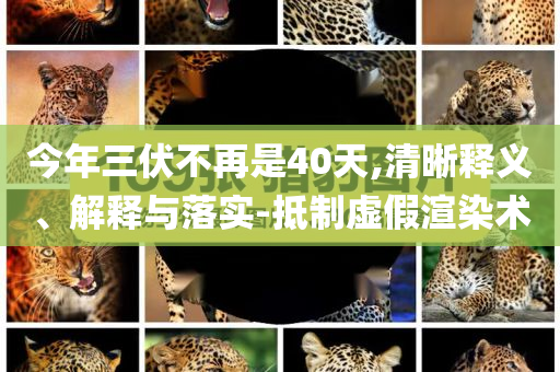 今年三伏不再是40天,清晰釋義、解釋與落實(shí)-抵制虛假渲染術(shù)