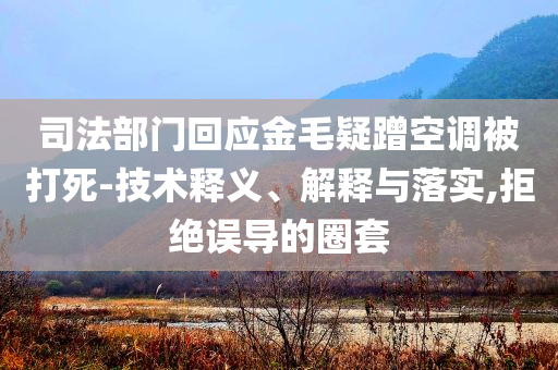 司法部門回應(yīng)金毛疑蹭空調(diào)被打死-技術(shù)釋義、解釋與落實,拒絕誤導(dǎo)的圈套