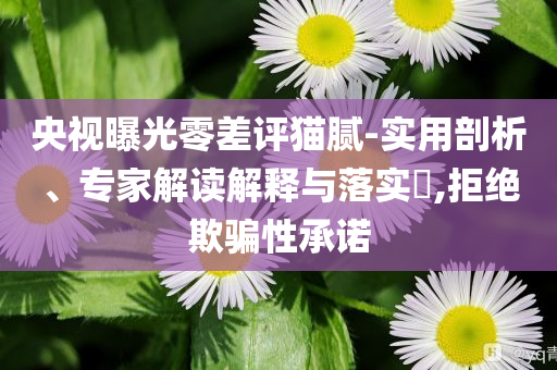 央視曝光零差評貓膩-實用剖析、專家解讀解釋與落實?,拒絕欺騙性承諾