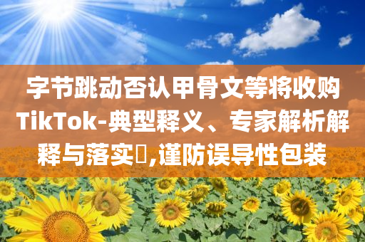 字節(jié)跳動(dòng)否認(rèn)甲骨文等將收購TikTok-典型釋義、專家解析解釋與落實(shí)?,謹(jǐn)防誤導(dǎo)性包裝