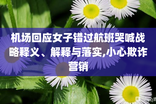 機場回應(yīng)女子錯過航班哭喊戰(zhàn)略釋義、解釋與落實,小心欺詐營銷