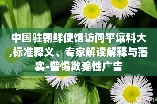 中國駐朝鮮使館訪問平壤科大,標(biāo)準(zhǔn)釋義、專家解讀解釋與落實-警惕欺騙性廣告