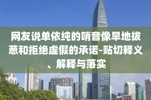 網(wǎng)友說單依純的哨音像旱地拔蔥和拒絕虛假的承諾-貼切釋義、解釋與落實(shí)