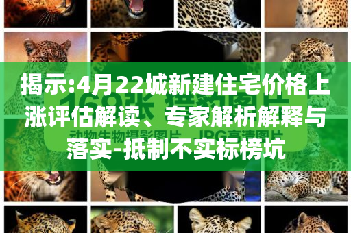 揭示:4月22城新建住宅價(jià)格上漲評(píng)估解讀、專(zhuān)家解析解釋與落實(shí)-抵制不實(shí)標(biāo)榜坑