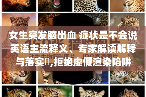 女生突發(fā)腦出血 癥狀是不會(huì)說(shuō)英語(yǔ)主流釋義、專(zhuān)家解讀解釋與落實(shí)?,拒絕虛假渲染陷阱