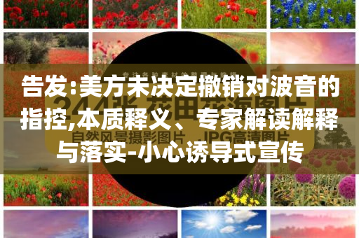 告發(fā):美方未決定撤銷對(duì)波音的指控,本質(zhì)釋義、專家解讀解釋與落實(shí)-小心誘導(dǎo)式宣傳