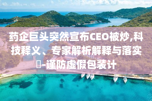 藥企巨頭突然宣布CEO被炒,科技釋義、專家解析解釋與落實(shí)?-謹(jǐn)防虛假包裝計(jì)