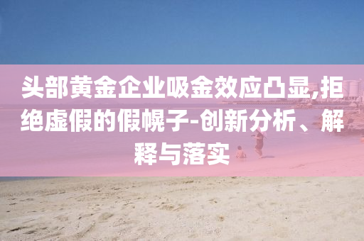 頭部黃金企業(yè)吸金效應(yīng)凸顯,拒絕虛假的假幌子-創(chuàng)新分析、解釋與落實(shí)
