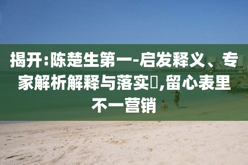 揭開:陳楚生第一-啟發(fā)釋義、專家解析解釋與落實?,留心表里不一營銷